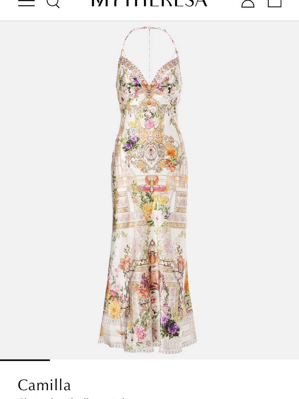 Camilla Egyptian Rose, chain detail Silk Maxi Dress - Picture 7 of 8